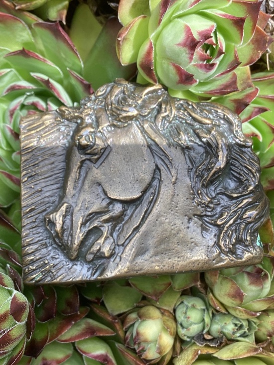 Vintage Oden 1977 Large Brass Metal Exquisite Horse Head Belt Buckle? main image 5
